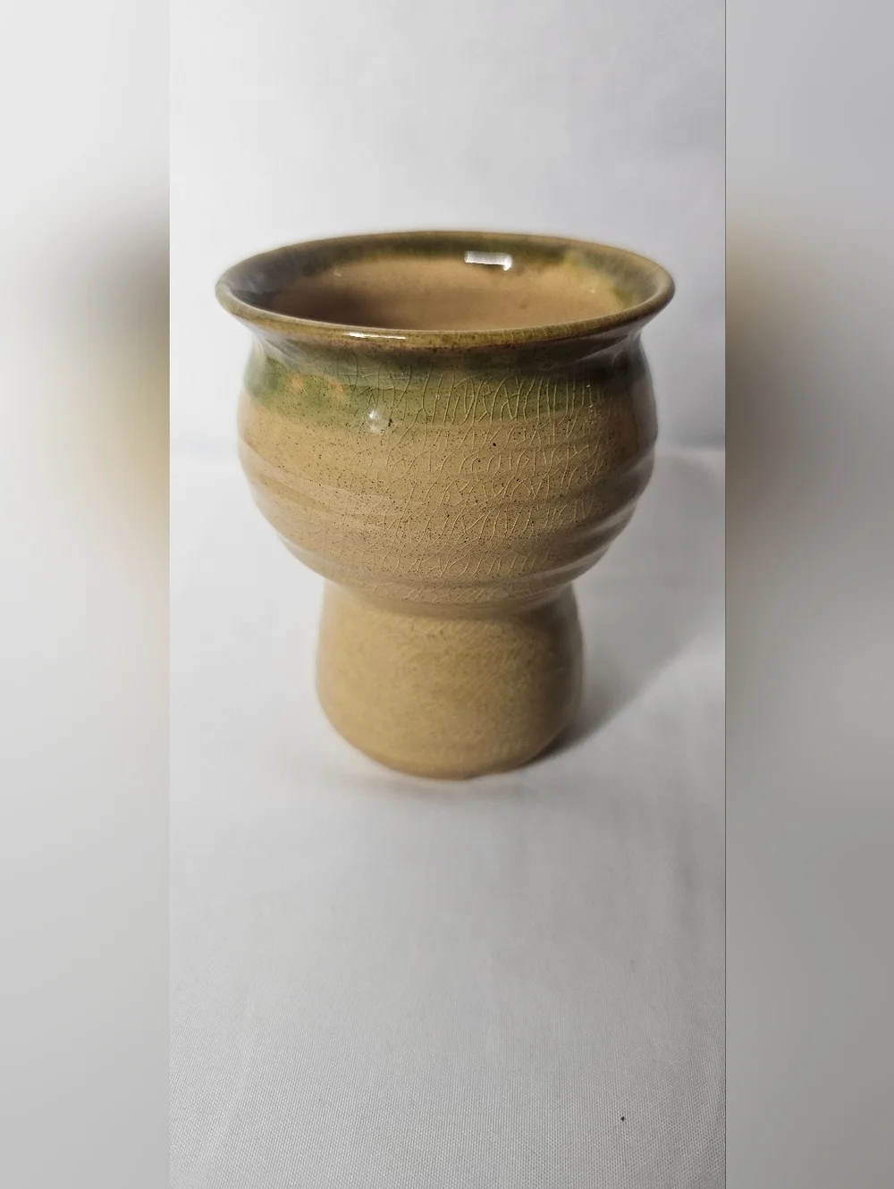 Vintage Pretty Ugly Pottery Wales Face Mug Hand Thrown Studio Art Pottery Vase